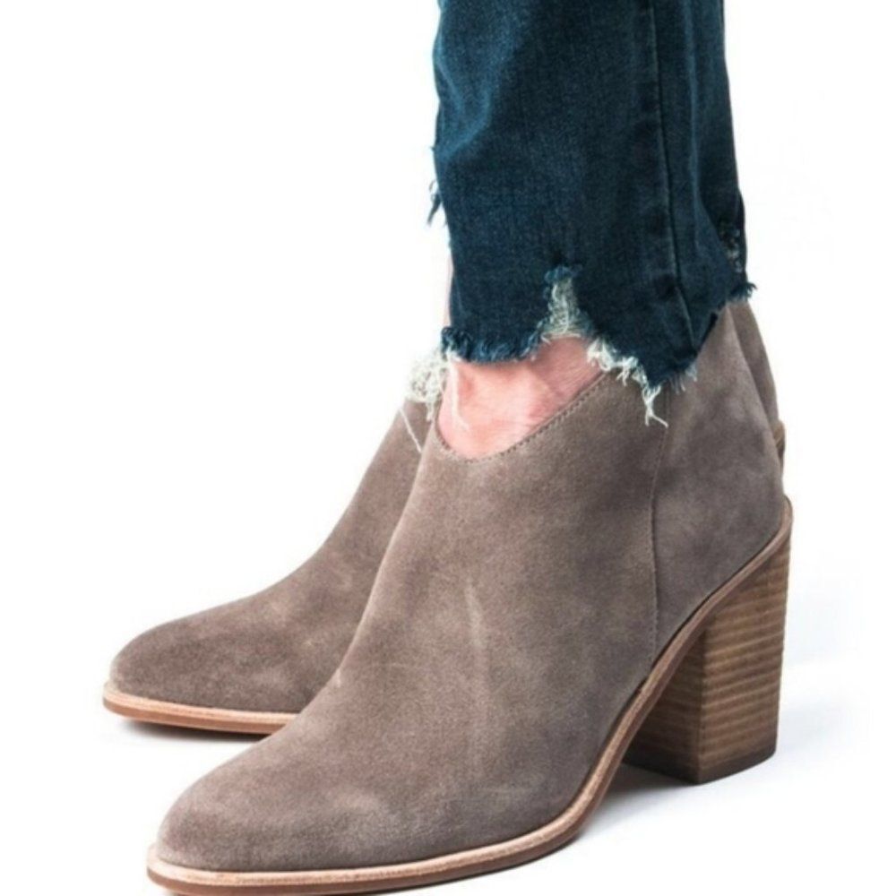 Jeffrey Campbell Kamet 2 Tan Suede Heeled Booties Women's  6.5